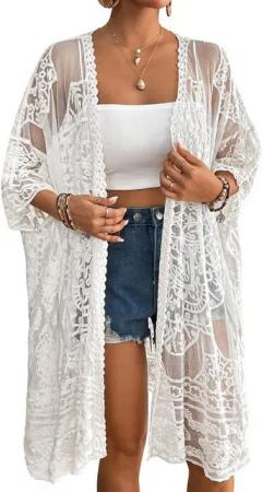 RWEUOQ Strandkleid Damen Bademode Oberbekleidung Strickjacke,Bikini Bademode (Lässig, Locker, Leicht, Bademode, Wraps) Tassel Front,Bademode Pullover Tulle Beach Skirt