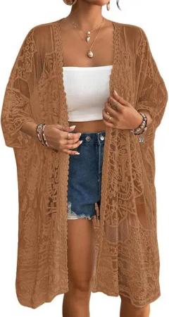 RWEUOQ Strandkleid Damen Bademode Oberbekleidung Strickjacke,Bikini Bademode (Lässig, Locker, Leicht, Bademode, Wraps) Tassel Front,Bademode Pullover Tulle Beach Skirt