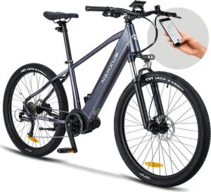Vankel E-Bike Trekkingrad 27 Zoll Tekkingbike mit Mittelmotor mit hydraulischen Scheibenbremse, 9 Gang, Kettenschaltung, Mittelmotor, 380 Wh, Leistungsstarkes Elektrofahrrad für Damen und Herren