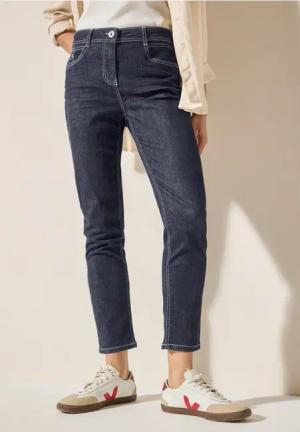 Cecil Damen Slim Fit Jeans in Blau, Gr: 29