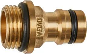 GEKA plus-Gerätestecker, Stecksystem, KTW, Messing, AG G1/2" mit Bund Bl