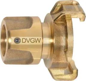 GEKA plus-Übergansstück Stecksystem KTW, Messing, Steckbuchse und Klaue, SB
