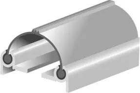 ELLEN Pendeltürprofil DNP Profilbr. 55mm PVC sw, L 2500mm