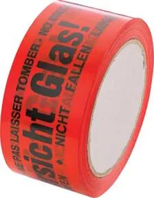 Klebeband PVC 50mmx66m -Vorsicht Glas- 4-sprachig