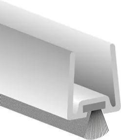 ELLEN Glastürprofil GDP m. weich. PP-bürste Alu silber, L2250, TS 8