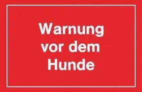 Warnschilder Warnung vor dem Hunde rot