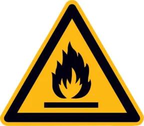 SafetyMarking Warnschild Folie SL 100 mm Warnung vor feuergefährlichen Stoffen