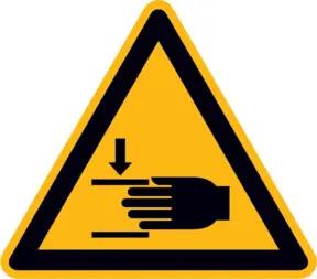 SafetyMarking Warnschild Folie SL 25 mm Warnung vor Handverletzungen 44 Stk.pro Bogen