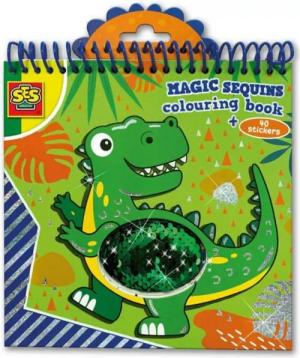 SES Malvorlage Magicke Dino Färbung mit Pailletten blau/grün
