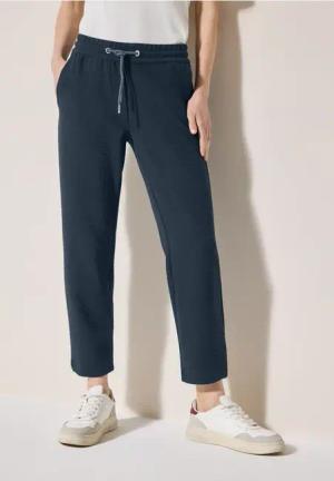 Cecil Damen Strukturhose im Casual Fit in Blau, Gr: XXL