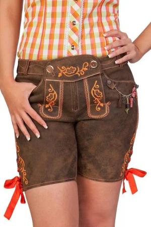 Spieth & Wensky Lederhose Trachtenlederhose Damen - NINA - grellorange