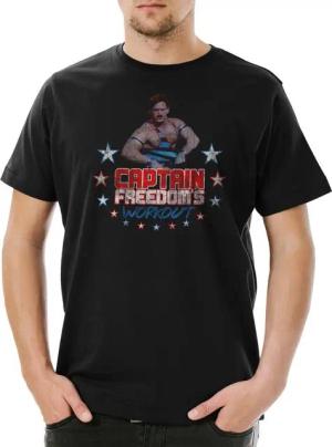Urban Backwoods Print-Shirt Captain Freedom's Workout Herren T-Shirt Running Fitness Gym Man (1-tlg) Commercial Werbung Science Fiction
