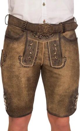 Spieth & Wensky Trachtenlederhose Lederhose Herren kurz - GONZALES - braungelb urig