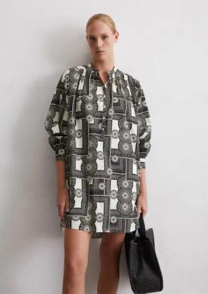 Print-Hemdblusenkleid relaxed
