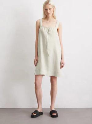 Kurzes Leinenkleid flared