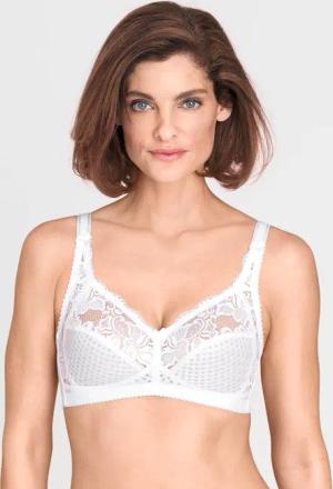Bügelloser BH mit Spitze - weiß - Gr. 75 F von Goldner Fashion