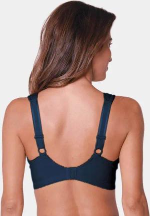 BH mit Baumwolle und Spitze - marine - Gr. 85 C von Goldner Fashion