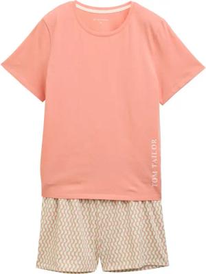 TOM TAILOR Damen Pyjama-Set mit Allover-Print, rot, Gemustert, Gr. 3XL/46