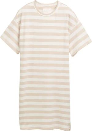 TOM TAILOR Damen Gestreiftes Nachthemd, beige, Gestreift, Gr. S/36