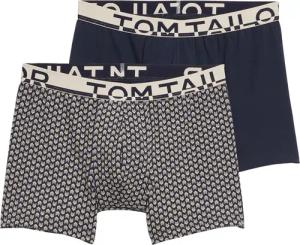 TOM TAILOR Herren Mittellange Boxer im 2er-Pack, blau, Print, Gr. XL/7