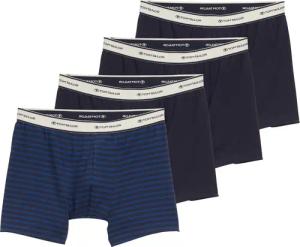 TOM TAILOR Herren Mittellange Boxer im 4er-Pack, blau, Gestreift, Gr. S/4