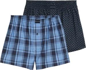 TOM TAILOR Herren Popeline Boxershorts im 2er-Pack, blau, Kariert, Gr. S/4