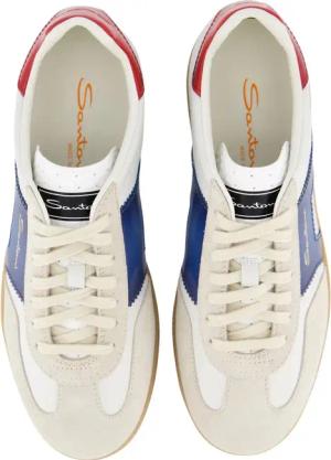 Santoni Low-Top Sneaker - Heren DBS Olympic Sneaker Wit/Blauw - Gr. UK_8 - in Weiß - für Damen