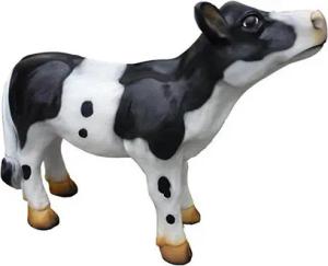 Xlmoebel Skulptur Kalb-Kuh-Rind Metzger-Werbung Fleischer-Tier Aufsteller Blickfang (Skulptur A210-58cm), Hergestellt in Europa