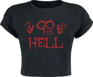 Sprüche Top - Go To Hell Cropped Top - S bis L - für Damen - Größe M - schwarz