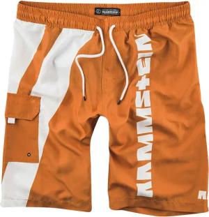 Rammstein Badeshort - Reise, Reise - L bis 3XL - für Männer - Größe L - orange/weiß - Lizenziertes Merchandise!