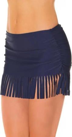 Aquarti Bikini-Hose Aquarti Damen Bikinihose mit Rock Seitliche Raffung