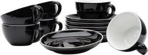 Gastro Spirit Cappuccinotasse 12-teiliges Cappuccino-Tassen Set 200 ml, Porzellan, 12-teiliges Set, 200 ml