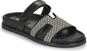 Exé Shoes  Pantoffeln 966-KIMOLOS-LEATHER-BEIGE-BLACK