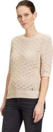Betty&Co Kurzarmshirt "Betty & Co Strickpullover mit Rundhalsausschnitt", (1 tlg.), Struktur