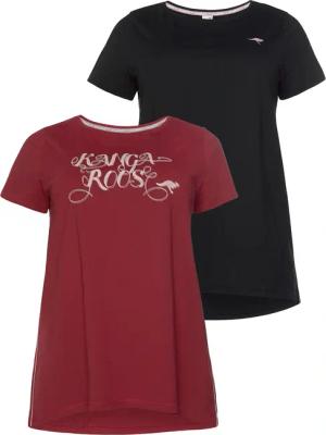 KangaROOS Longshirt, (Packung, 2 tlg., 2er-Pack), Kurzarm, figurumschmeichelnde Passform