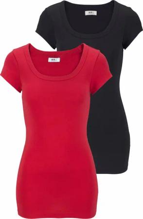 Flashlights T-Shirt, (Packung, 2er-Pack), figurbetonter Schnitt, unifarben, Rundhalsausschnitt