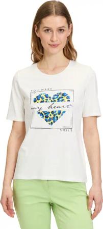 Betty Barclay Kurzarmshirt "Betty Barclay Basic Shirt mit Aufdruck", (1 tlg.), Glitzersteine