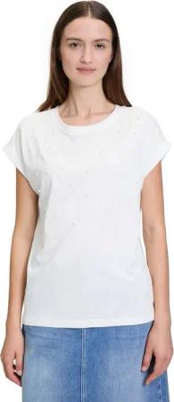 Betty&Co Kurzarmshirt "Betty & Co Casual-Shirt mit Perlen", (1 tlg.), Perlen