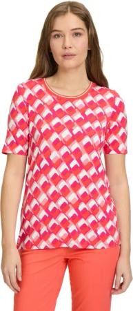 Betty Barclay Kurzarmshirt "Betty Barclay Basic Shirt mit Print", (1 tlg.), Rippbündchen