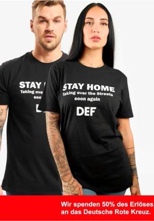 DEF Kurzarmshirt "DEF Herren Stay Home T-Shirt", (1 tlg.)