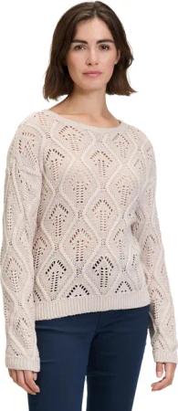 Betty&Co Strickpullover "Betty & Co Lochstrick-Pullover mit Strickdetails", (1 tlg.), Rippbündchen