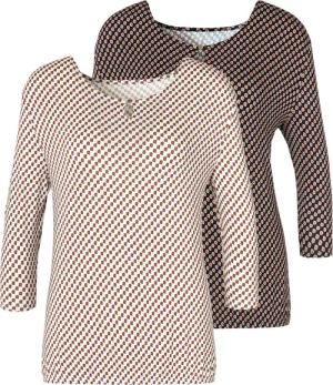 Vivance Rundhalsshirt "mit goldfarbenem Zierknopf am Ausschnitt", (2er-Pack), aus weichem Viskose-Stretch