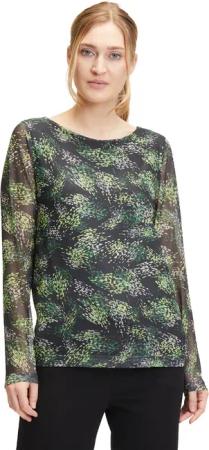 Betty&Co Kurzarmshirt "Betty & Co Leicht transparentes Shirt mit U-Boot-Ausschnitt", (1 tlg.), Druck