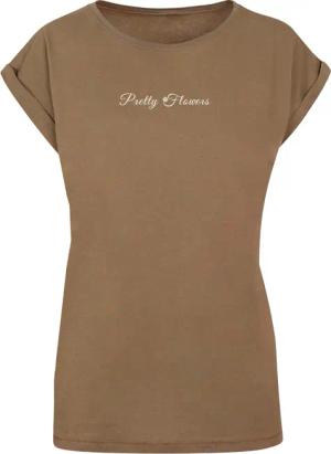 Merchcode T-Shirt "Merchcode Damen Ladies Pretty Flowers - Extended Shoulder Tee", (1 tlg.)