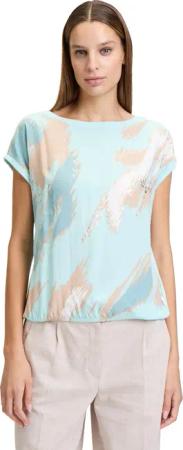 Betty&Co Kurzarmshirt "Betty & Co Casual-Shirt mit Print", (1 tlg.), Materialmix
