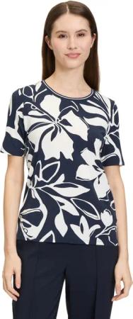Betty Barclay Kurzarmshirt "Betty Barclay Basic Shirt mit Print", (1 tlg.), Rippbündchen