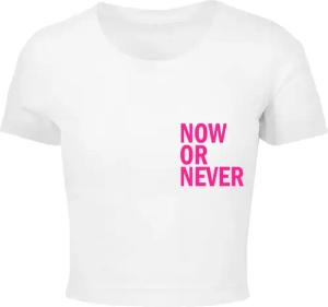 Merchcode T-Shirt "Merchcode Damen Ladies Now Or Never Cropped Tee", (1 tlg.)
