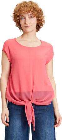 Cartoon Kurzarmshirt "Cartoon Rundhals-Shirt mit Schleifenknoten", (1 tlg.), Materialmix