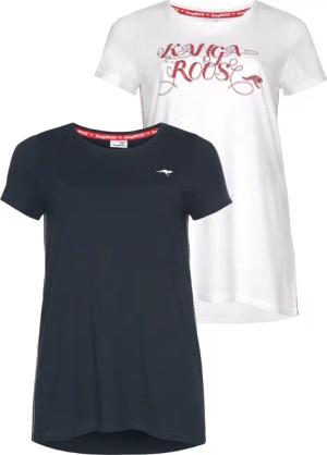 KangaROOS Longshirt, (Packung, 2 tlg., 2er-Pack), Kurzarm, figurumschmeichelnde Passform