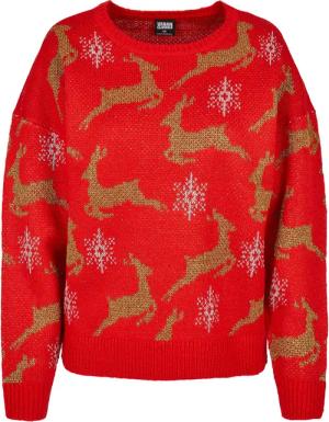 URBAN CLASSICS Rundhalspullover "Urban Classics Damen Ladies Oversized Christmas Sweater", (1 tlg.)